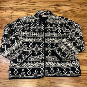 Vintage Cotton Aztec Southwestern New Direction M Jacket Blazer boho Cowgirl EUC